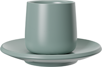 Double Walled Coffee Cup and Saucer TPA150-01B Green Grey