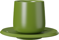 Double Walled Coffee Cup and Saucer TPA150-01B Green