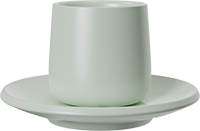 Double Walled Coffee Cup and Saucer TPA150-01B Light Green