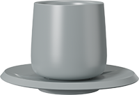 Double Walled Coffee Cup and Saucer TPA150-01B Light Grey