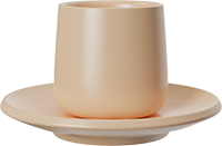 Double Walled Coffee Cup and Saucer TPA150-01B Light Orange
