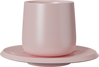 Double Walled Coffee Cup and Saucer TPA150-01B Pink