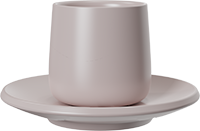 Double Walled Coffee Cup and Saucer TPA150-01B Pinkish Grey