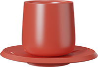 Double Walled Coffee Cup and Saucer TPA150-01B Red