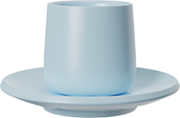 Double Walled Coffee Cup and Saucer TPA150-01B Sky Blue