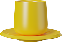 Double Walled Coffee Cup and Saucer TPA150-01B Yellow