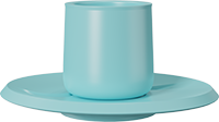 Double Walled Coffee Cup and Saucer TPA230-01B Blue