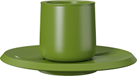 Double Walled Coffee Cup and Saucer TPA230-01B Green