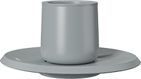 Double Walled Coffee Cup and Saucer TPA230-01B Light Grey