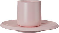 Double Walled Coffee Cup and Saucer TPA230-01B Pink