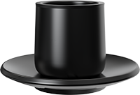 Double Walled Coffee Cup and Saucer TPA230-01E Black