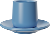 Double Walled Coffee Cup and Saucer TPA230-01E Blue