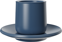 Double Walled Coffee Cup and Saucer TPA230-01E Dark Blue