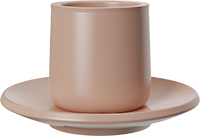 Double Walled Coffee Cup and Saucer TPA230-01E Dusty Rose