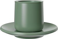 Double Walled Coffee Cup and Saucer TPA230-01E Green