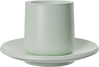Double Walled Coffee Cup and Saucer TPA230-01E Light Green