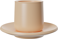 Double Walled Coffee Cup and Saucer TPA230-01E Light Orange