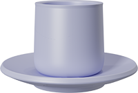 Double Walled Coffee Cup and Saucer TPA230-01E Light Purple