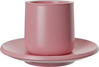 Double Walled Coffee Cup and Saucer TPA230-01E Pink