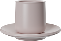 Double Walled Coffee Cup and Saucer TPA230-01E Pinkish Grey
