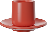 Double Walled Coffee Cup and Saucer TPA230-01E Red