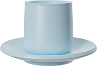 Double Walled Coffee Cup and Saucer TPA230-01E Sky Blue