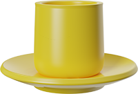 Double Walled Coffee Cup and Saucer TPA230-01E Yellow