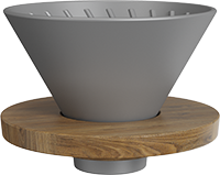 Dripper With Wooden Stand CD600-01A Gray