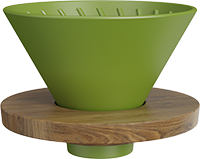Dripper With Wooden Stand CD600-01A Green