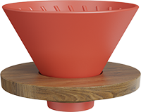 Dripper With Wooden Stand CD600-01A Red