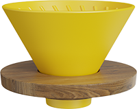 Dripper With Wooden Stand CD600-01A Yellow