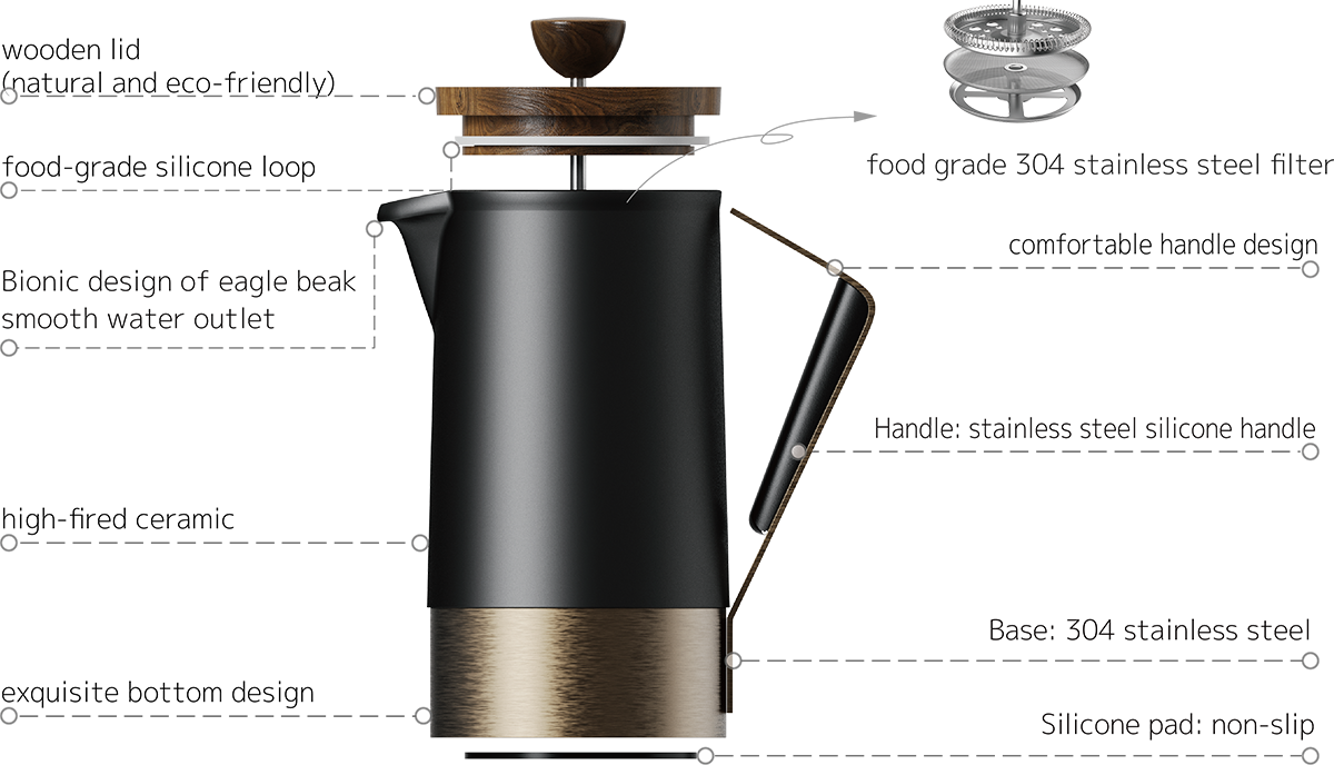 Duke French Press Coffee Maker CPA60006A DHPO