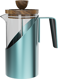 Gorgeous Stainless Steel Glass French Press CPA800-07A Blue