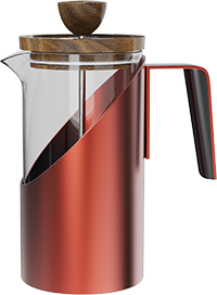 Gorgeous Stainless Steel Glass French Press CPA800-07A Red