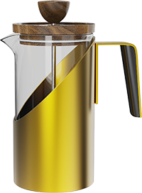 Gorgeous Stainless Steel Glass French Press CPA800-07A Yellow