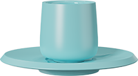 Mini Double Walled Coffee Cup and Saucer CM80-01B Blue
