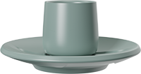 Mini Double Walled Coffee Cup and Saucer CM80-01B Green Grey