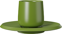 Mini Double Walled Coffee Cup and Saucer CM80-01B Green