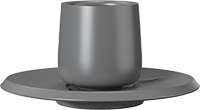 Mini Double Walled Coffee Cup and Saucer CM80-01B Grey