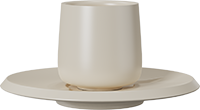 Mini Double Walled Coffee Cup and Saucer CM80-01B Khaki