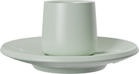 Mini Double Walled Coffee Cup and Saucer CM80-01B Light Green