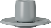 Mini Double Walled Coffee Cup and Saucer CM80-01B Light Grey