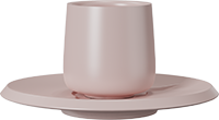 Mini Double Walled Coffee Cup and Saucer CM80-01B Pink