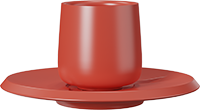Mini Double Walled Coffee Cup and Saucer CM80-01B Red
