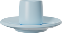 Mini Double Walled Coffee Cup and Saucer CM80-01B Sky Blue