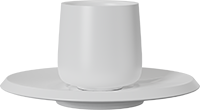 Mini Double Walled Coffee Cup and Saucer CM80-01B White