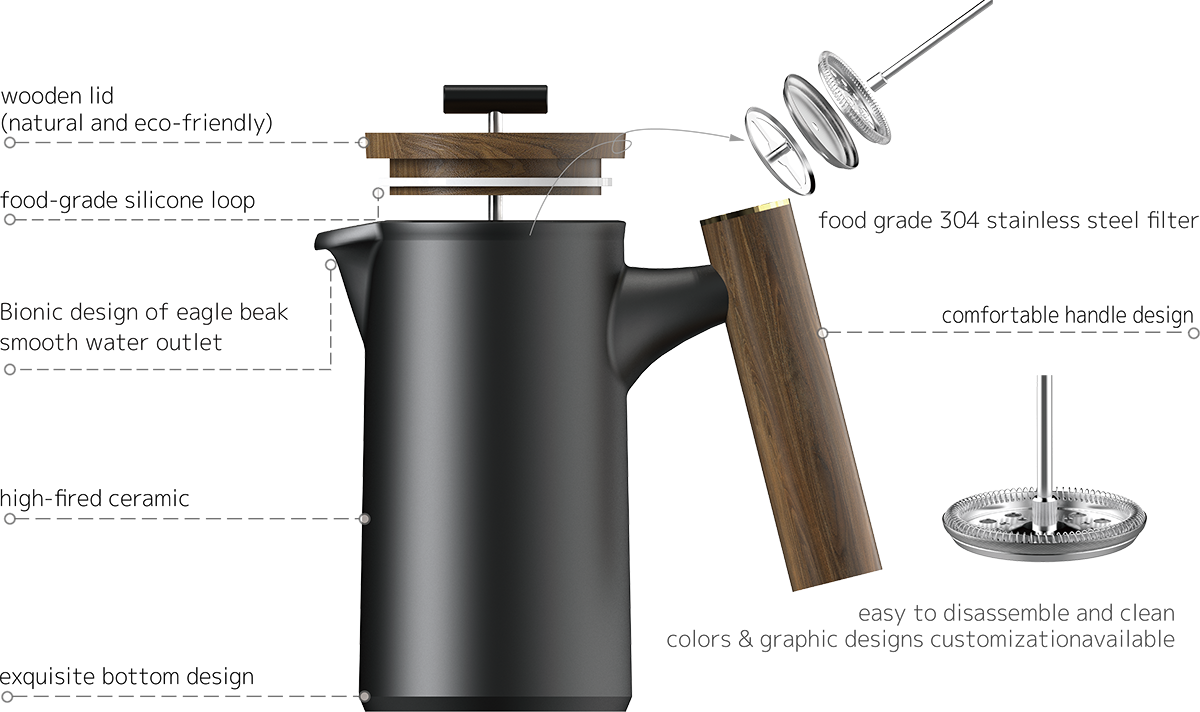 Polaris Ceramic French Press CPA600-03A