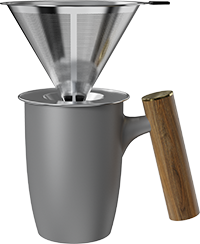 Stainless Steel Dripper Coffee Mug Set CZ-03A Gray