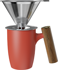 Stainless Steel Dripper Coffee Mug Set CZ-03A Red