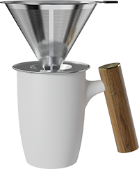 Stainless Steel Dripper Coffee Mug Set CZ-03A White